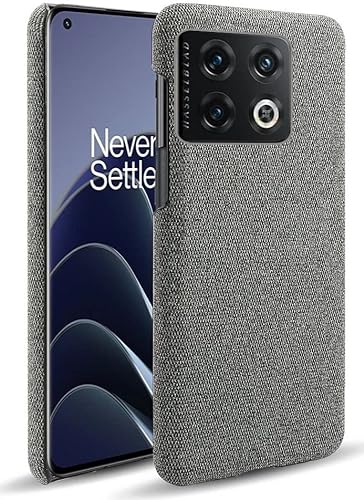Für OnePlus 10 Pro Hülle Hard Kunststoff mit Stoffen Finishing Grau von Geen