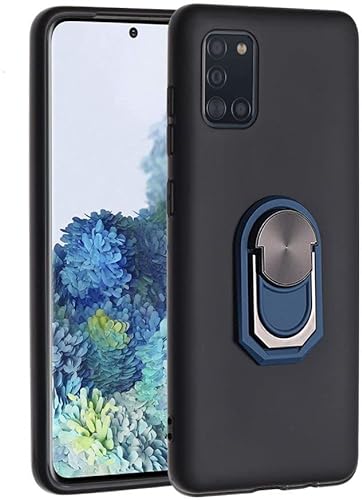 Für Samsung Galaxy A31 Hülle mit Magnetischem Ring Kickstand Schwarz Blau von Geen