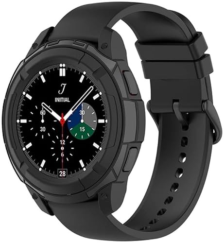 Für Samsung Galaxy Watch 4 Classic 42MM Hülle TPU mit Lünette Ring Schwarz von Geen