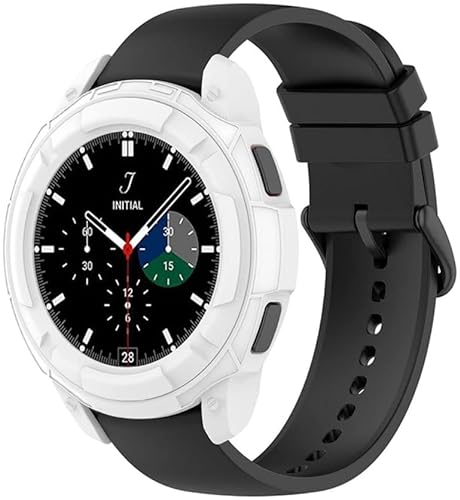 Für Samsung Galaxy Watch 4 Classic 42MM Hülle TPU mit Lünette Ring Weiß von Geen