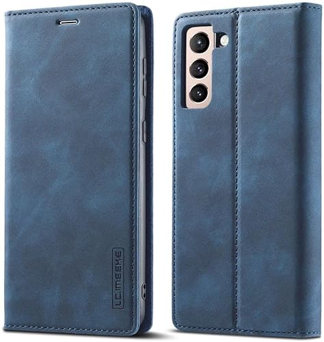 LC.IMEEKE für Samsung Galaxy S21 FE Hülle Brieftasche Book Case Blau von Geen