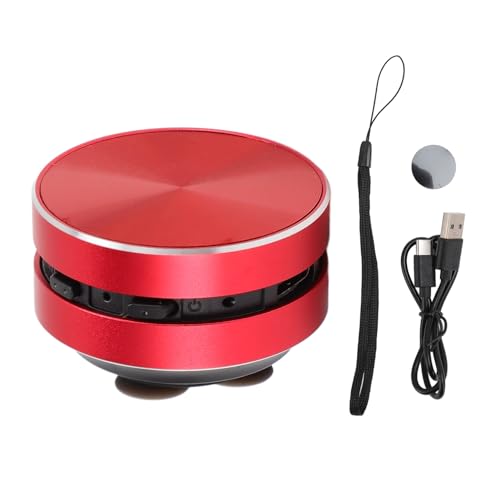 Gegong Tragbarer drahtloser Lautsprecher mit Vibration Sound Tech & Saugbasis für Badezimmer, Auto, Außengebrauch (Rot) von Gegong