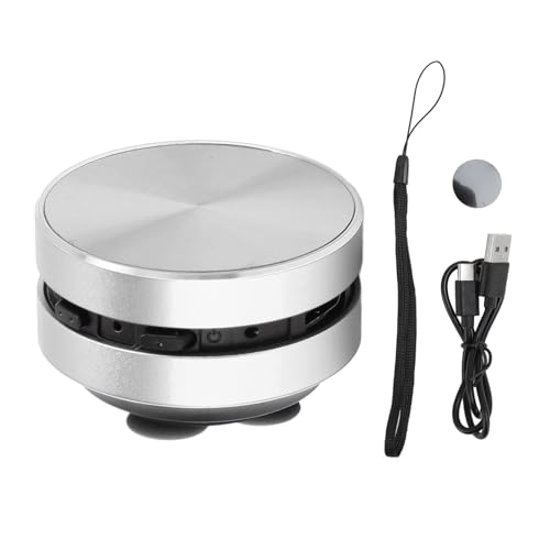 Gegong Tragbarer drahtloser Lautsprecher mit Vibration Sound Tech & Saugbasis für Badezimmer, Auto, Außengebrauch (Silber) von Gegong