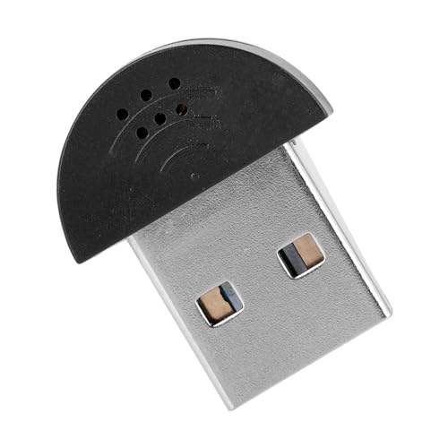 Gegong Winzig USB Mikrofon Tragbares Computer Mikrofon Lärmreduzierung Stecker Spielen PC Laptop Aufzeichnung Audio Adapter Kompakt USB 2.0 Spracherkennung kompatibel (Schwarz) von Gegong