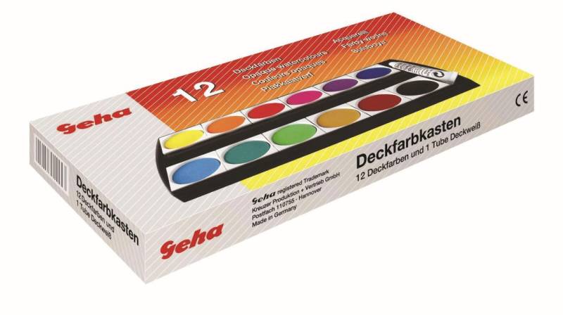 Geha Wasserfarbkasten 12 Farben von Geha