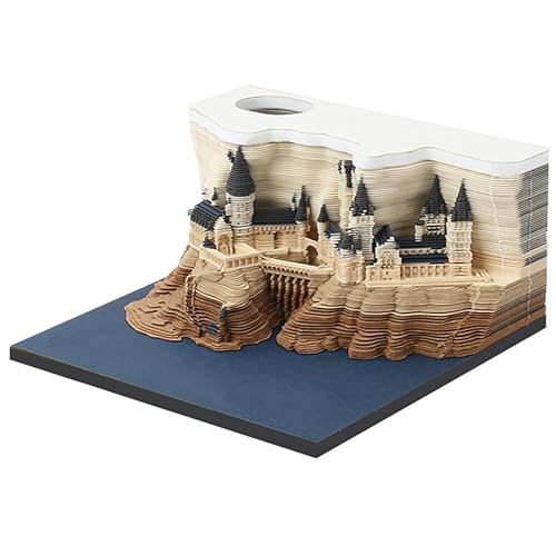 3D Magic Castle Notizblöcke Haftnotizen 2024 Tischkalender Notizblock Kreativer Tischkalender DIY Notizen Notizblock 3D Notizblock, Papierskulptur Geschenk 3D Kunstkalender (B) von Gehanico