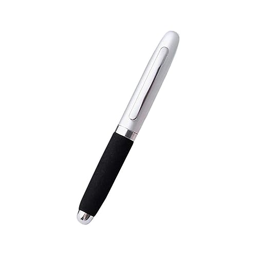 Gehanico Kugelschreiber Kurz Parabolhe Mini-Kugelschreiber Schwarz Hochwertig Ergonomische Kugelschreiber mit Touchpen Kuli Metall Kugelschreiber Set für Büro und Haushalt (Silber) von Gehanico