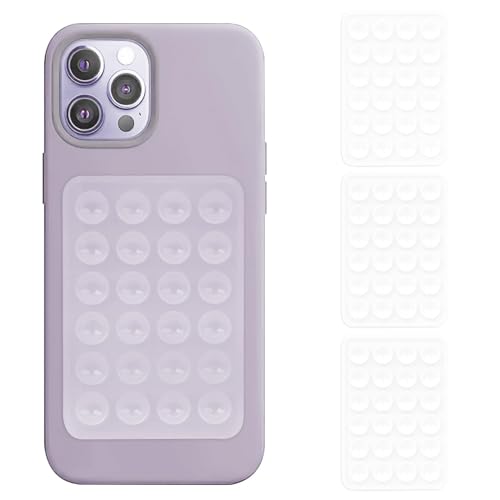 Silikon Saugnapf Handyhalter 3STK Vielseitig Einsetzbar Selbstklebende Saugnapf Handyhülle Handy Saugnapfhalterung Saugnapfmatte für Mobile Handys für Alle Handy-Modelle (Transparent) von Gehanico