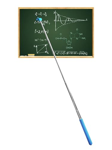 Zeigestab Ausziehbar, Rostfreie Stähle Schlagstock Teleskop, Mini Einziehbar Klassenzimmer Zeiger für Lehrerunterricht Lehrer Whiteboard Tafel Zeiger für Präsentationen (Blau) von Gehanico