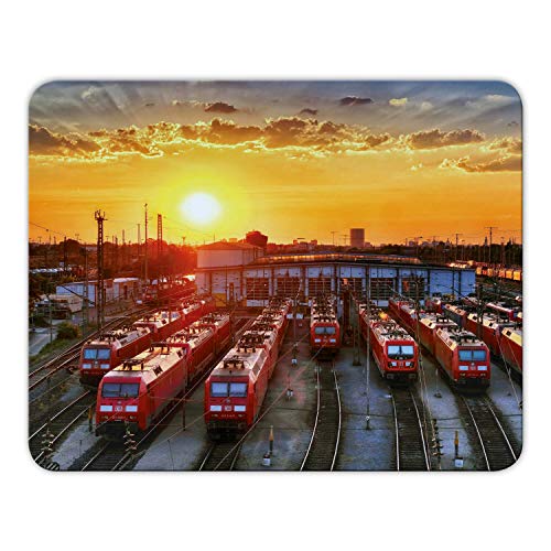 Addies Mousepad 'Bahn' schönes Mauspad Motiv in feiner Cellophan Geschenk-Verpackung mit Kautschuk Untermaterial, 24x19cm - MP05 von Geist und Geschenk