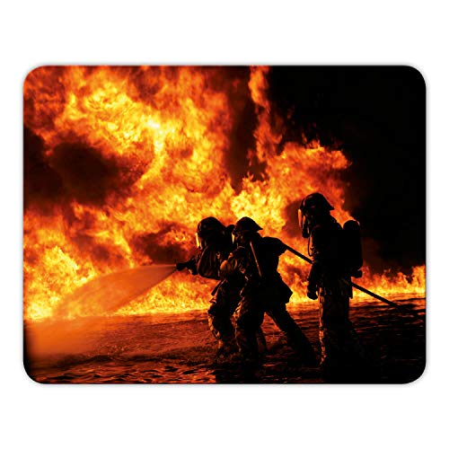 Addies Mousepad 'Feuerwehr' schönes Mauspad Motiv in feiner Cellophan Geschenk-Verpackung mit Kautschuk Untermaterial, 24x19cm - MP15 von Geist und Geschenk