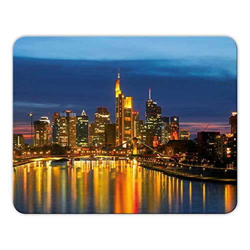 Addies Mousepad 'Frankfurt' schönes Mauspad Motiv in feiner Cellophan Geschenk-Verpackung mit Kautschuk Untermaterial, 24x19cm - MP06 von Geist und Geschenk