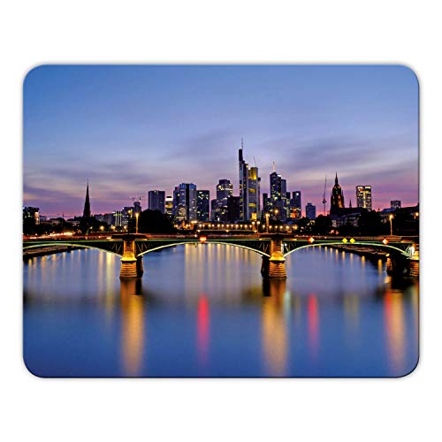 Addies Mousepad 'Frankfurt' schönes Mauspad Motiv in feiner Cellophan Geschenk-Verpackung mit Kautschuk Untermaterial, 24x19cm - MP07 Addies Mousepad 'Frankfurt' schönes Mauspad Motiv in feiner Cellophan Geschenk-Verpackung mit Kautschuk Untermaterial, 24x19cm - MP07 von Geist und Geschenk