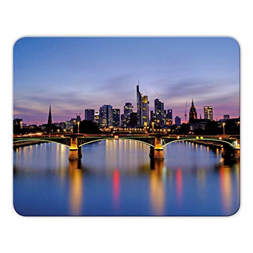 Addies Mousepad 'Frankfurt' schönes Mauspad Motiv in feiner Cellophan Geschenk-Verpackung mit Kautschuk Untermaterial, 24x19cm - MP07 von Geist und Geschenk