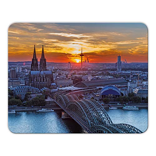 Addies Mousepad 'Köln' schönes Mauspad Motiv in feiner Cellophan Geschenk-Verpackung mit Kautschuk Untermaterial, 24x19cm - MP09 von Geist und Geschenk