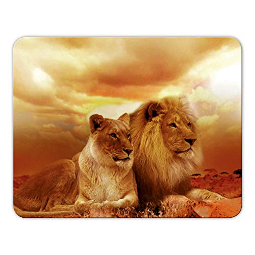 Addies Mousepad LÖWE schönes Mauspad Motiv in feiner Cellophan Geschenk-Verpackung mit Kautschuk Untermaterial, 24x19cm - MP03 Addies Mousepad LÖWE schönes Mauspad Motiv in feiner Cellophan Geschenk-Verpackung mit Kautschuk Untermaterial, 24x19cm - MP03 von Geist und Geschenk