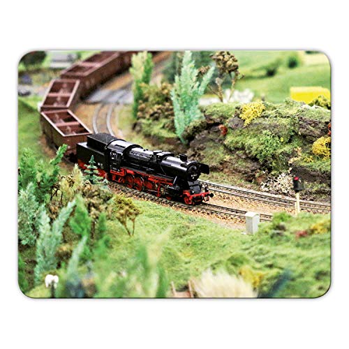 Addies Mousepad 'Modelleisenbahn' schönes Mauspad Motiv in feiner Cellophan Geschenk-Verpackung mit Kautschuk Untermaterial, 24x19cm - MP11 von Geist und Geschenk