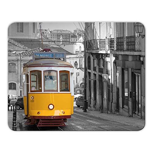 Addies Mousepad 'Straßenbahn' schönes Mauspad Motiv in feiner Cellophan Geschenk-Verpackung mit Kautschuk Untermaterial, 24x19cm - MP02 von Geist und Geschenk