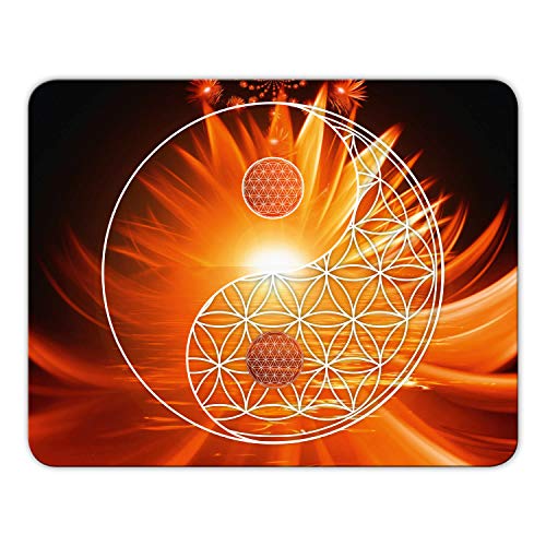 Energie-Mousepad „Blume des Lebens Mauspad Motiv mit Kautschuk Untermaterial - MP20 von Geist und Geschenk