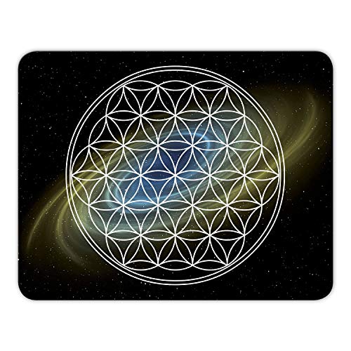 Energie-Mousepad „Blume des Lebens Mauspad Motiv mit Kautschuk Untermaterial - MP38 von Geist und Geschenk