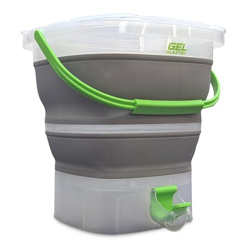 Gel Blaster Gellet Depot – Faltbare Munitionswanne – Schnellladedüse und integriertes Sieb – spendet Feuchtigkeit und speichert mehr als 10.000 Gellets – platzsparendes Design – tragbarer Griff – von Gel Blaster