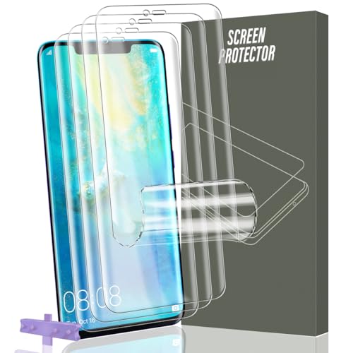 Gelaasso 4 Stück Schutzfolie für Huawei Mate 20 Pro [Nicht-Glas], Vollständige Abdeckung Flexibilität TPU Folie, HD Klar Displayfolie für Huawei Mate 20 Pro von Gelaasso