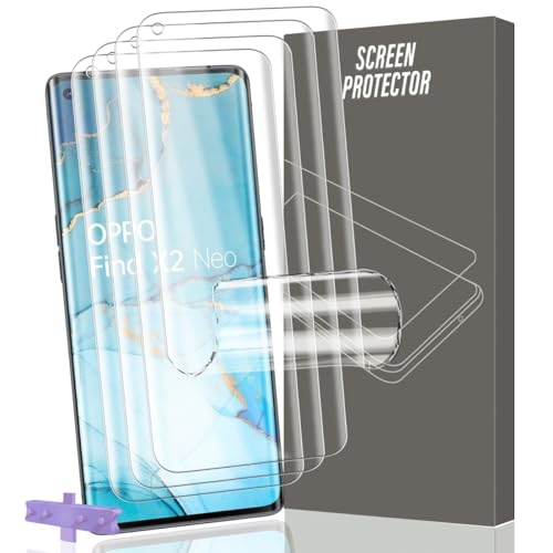 Gelaasso 4 Stück Schutzfolie für Oppo Find X2 Neo [Nicht-Glas], Vollständige Abdeckung Flexibilität TPU Folie, HD Klar Displayfolie für Oppo Find X2 Neo von Gelaasso