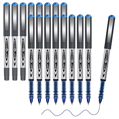 Gelanty Tintenroller Stifte, 16 Stück Blau Gelstifte Gelschreiber, 0,5mm Gel Kugelschreiber für Schreiben, Journaling, Notizbuch, Bürobedarf für Schule und Geschäft & Skizzieren von Gelanty