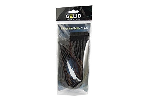GELID Solutions Kabel 24 PIN EPS | Single Sleeve Schwarz | AWG 18 | Größen 30cm | Farbe Weiß von Gelid Solutions