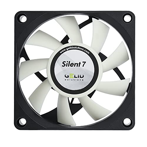 GELID Solutions Silent 7 - 3-Pin Lüfter von 70mm für Standard case. Leiser Betrieb. Optimierte Lüfterblätter. Hoher Luftstrom. Hoher statischer Druck von Gelid Solutions
