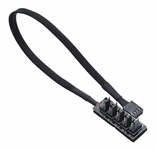 Gelid Solutions 1-zu-4-PWM-USB-Hub: Verbinden Sie 1 Motherboard-PWM-Lüfterheader mit bis zu 4 Lüftern, kompatibel mit 3- und 4-poligen PWM-Lüftern, Schwarz, 300 mm Kabel von Gelid Solutions