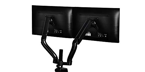 Gelid Solutions FlexMount Monitorhalter - Gasfeder Monitorhalter Tischhalter mit 2 Armen für 2 Monitore - 2 Eingebauter USB-Hub - Tragfähigkeit: 8 kg pro Arm - VESA 100/75 von Gelid Solutions