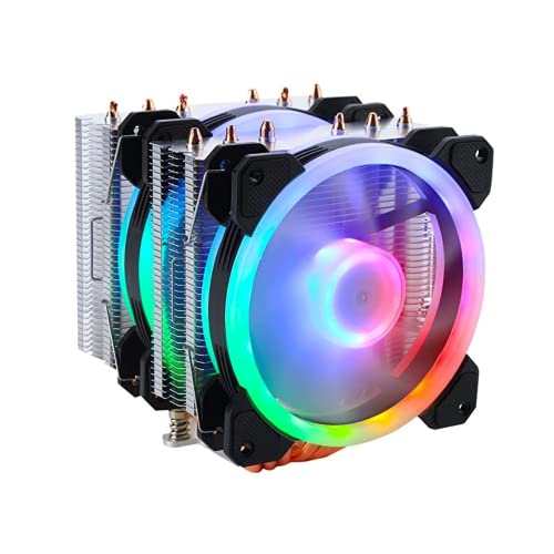 Gelid Solutions Glacier RGB – Twin Tower mit 6 Power Heatpipes – 2X 120mm-ARGB-PWM-Lüfter – TPD 220W und Mehr – AM4 Schutzbügel – Silber von Gelid Solutions