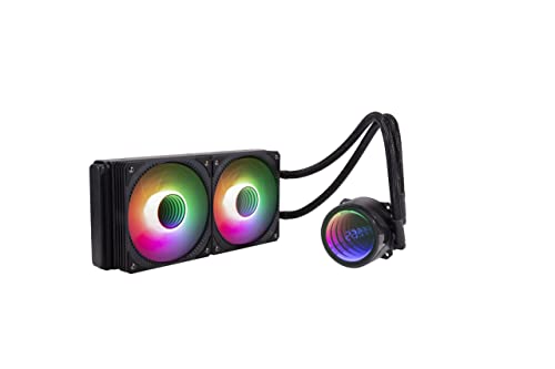 Gelid Solutions Liquid 240 - All-in-One CPU AIO Wasserkühler mit 2x 120mm RGB Lüfter, 750-1800 U/min, AM5 und LGA 1700 kompatibel, beinhaltet GC4 Wärmeleitpaste. von Gelid Solutions