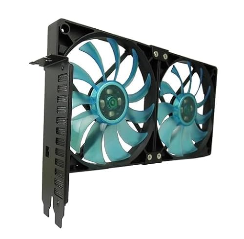Gelid Solutions PCI Slot Fanhalter - 2 x Slim 120mm UV Blauer Fan - Hoher Luftstrom mit leisem Betrieb - Größen 254 x 43.7 152(mm) von Gelid Solutions