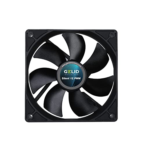 Gelid Solutions Silent 12 Black PWM | 120mm Lüfter | Leiser Betrieb | Optimierte Lüfterblätter | Hoher Luftstrom | 4-poliger Anschluss | RPM 1000 | 120 x 120 x 25 mm | Schwarz Gelid Solutions Silent 12 Black PWM | 120mm Lüfter | Leiser Betrieb | Optimierte Lüfterblätter | Hoher Luftstrom | 4-poliger Anschluss | RPM 1000 | 120 x 120 x 25 mm | Schwarz von Gelid Solutions
