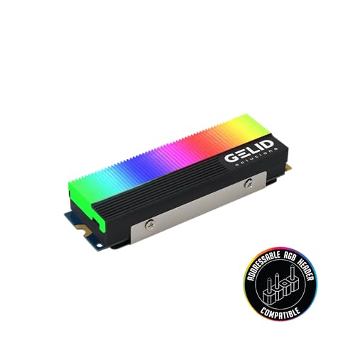 Gelid Solutions Glint – ARGB M.2 SSD-Kühler – Passend für 2280 SSD – ARGB Sync – 73 x 24 x 15 mm – Aluminium von Gelid Solutions