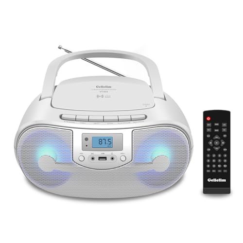 Gelielim CD-Player für Zuhause mit Fernbedienung, Portale Bluetooth, USB & FM-Radio, Stereo-Lautsprecher, LED-Display, Akku oder Netzstrom Gelielim CD-Player für Zuhause mit Fernbedienung, Portale Bluetooth, USB & FM-Radio, Stereo-Lautsprecher, LED-Display, Akku oder Netzstrom von Gelielim