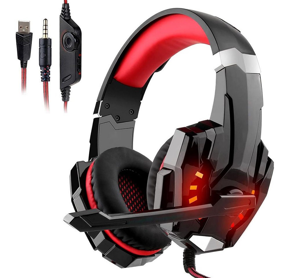 GelldG Gaming Headset, Kopfhörer mit Mikrofon für PS4 PS5 Gaming Headset Gaming-Headset von GelldG