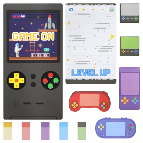 Videospiel Haftnotizen Set, 550 Blatt Game Controller Haftnotizen Tabs, Spiel Selbstklebende Notizen Memo Blöcke für Büro Schulbedarf von Geluode