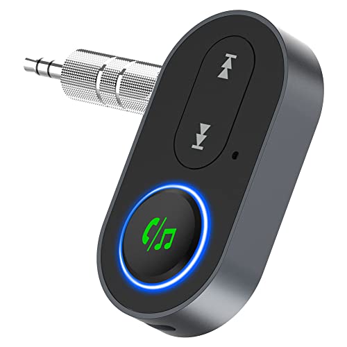 Bluetooth Empfänger AUX Bluetooth Adapter Auto, V5.1 Bluetooth Receiver mit Freisprechanrufen Drahtloser für Heim Stereo Kabelgebundene Kopfhörer Stereoanlage von GemCoo