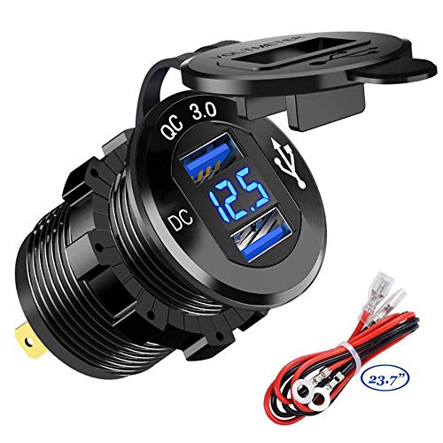 GemCoo QC 3.0 USB Auto Steckdose KFZ Ladegerät mit Zwei Quick Charge 3.0 Ladeports, KFZ 5V/6A Schnellladung für 12V/24V Fahrzeuge KFZ Boot Motorrad SUV Bus LKW Wohnwagen Marine GemCoo QC 3.0 USB Auto Steckdose KFZ Ladegerät mit Zwei Quick Charge 3.0 Ladeports, KFZ 5V/6A Schnellladung für 12V/24V Fahrzeuge KFZ Boot Motorrad SUV Bus LKW Wohnwagen Marine von GemCoo