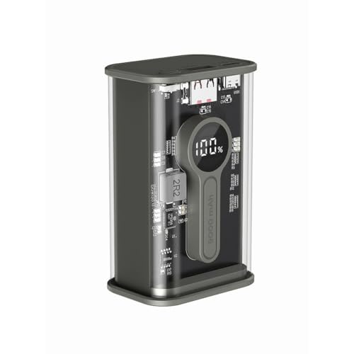 GEMBIRD Powerbank PB09-TQC3-01, schwarz, transparent, 9000 mAh von Gembird