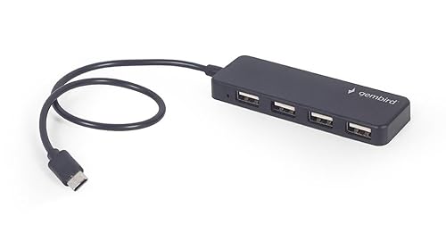 GEMBIRD USB 2.0 Typ C Hub mit 4 Ports, Schwarz von Gembird