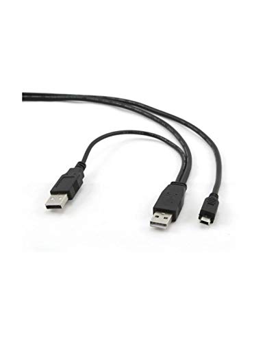 Gembird 0.9 m 2 x USB 2.0 A/Mini-B M – USB Kabel (Micro-USB A, Mini-USB B, männlich/männlich, Schwarz) von Gembird