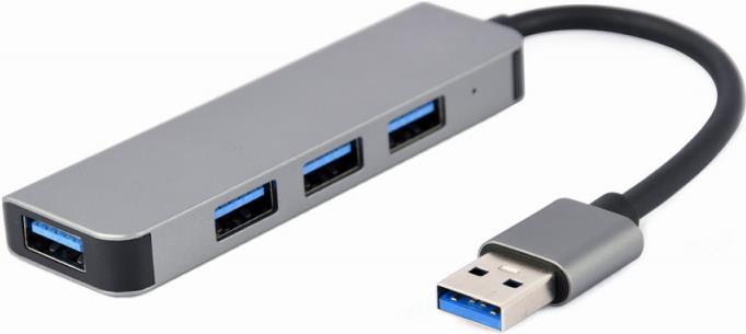 Gembird 4-port USB hub 1 x USB 3.1 + 3 x USB 2.0 Kabelgebunden USB 3.2 Gen 1 (3.1 Gen 1) Type-C Silber (UHB-U3P1U2P3-01) von Gembird