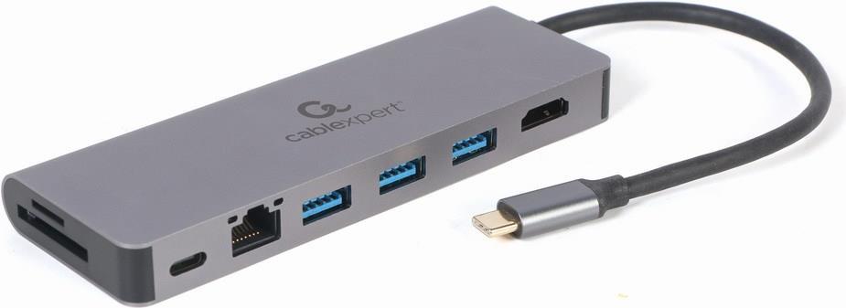 Gembird A-CM-COMBO5-05 USB Typ-C 5-in-1-Multiport-Adapter (Hub + HDMI + PD + Kartenleser + LAN) (A-CM-COMBO5-05) von Gembird