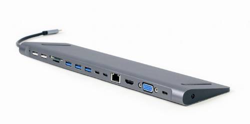 Gembird A-CM-COMBO9-01 USB-C® (USB 3.2 Gen 2) Multiport Hub Grau von Gembird