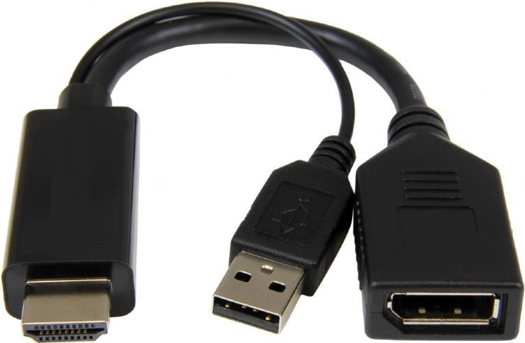 Gembird A-HDMIM-DPF-01 Videokabel-Adapter 0,1 m HDMI Typ A (Standard) DisplayPort + USB Type-A Schwarz (A-HDMIM-DPF-01) von Gembird