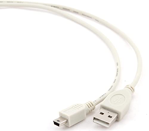 Gembird CC-USB2-AM5P – USB Kabel (USB A, Mini-USB B, männlich/männlich, weiß) von Gembird